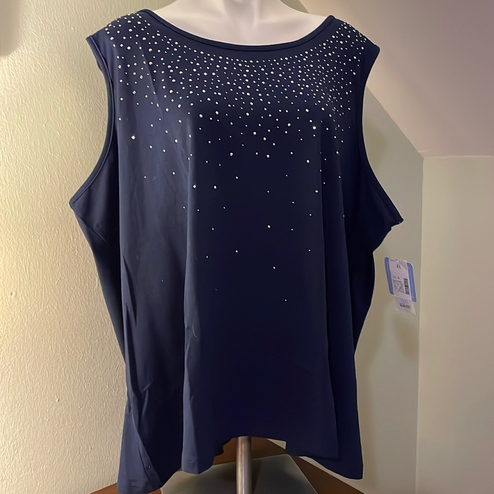Navy Sleeveless Top